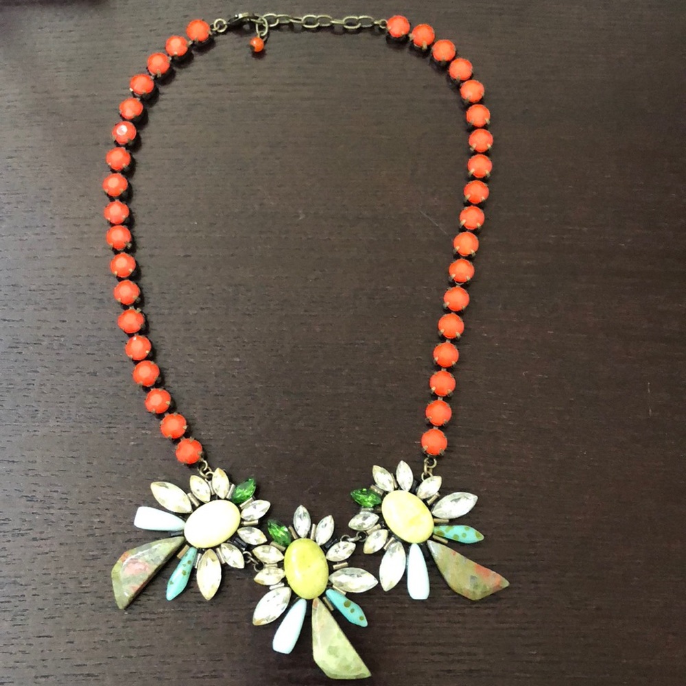 Anthropologie colorful floral motif necklace